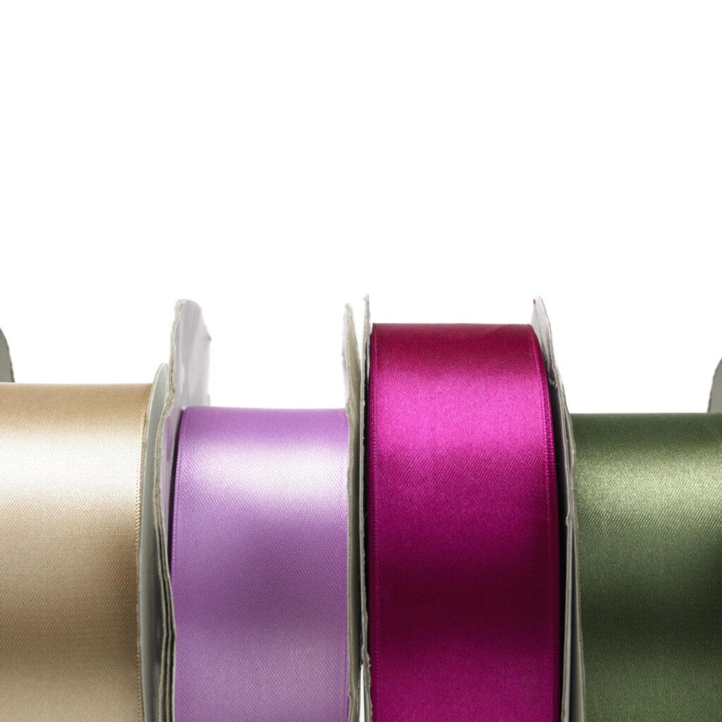 satin ribbons in different color